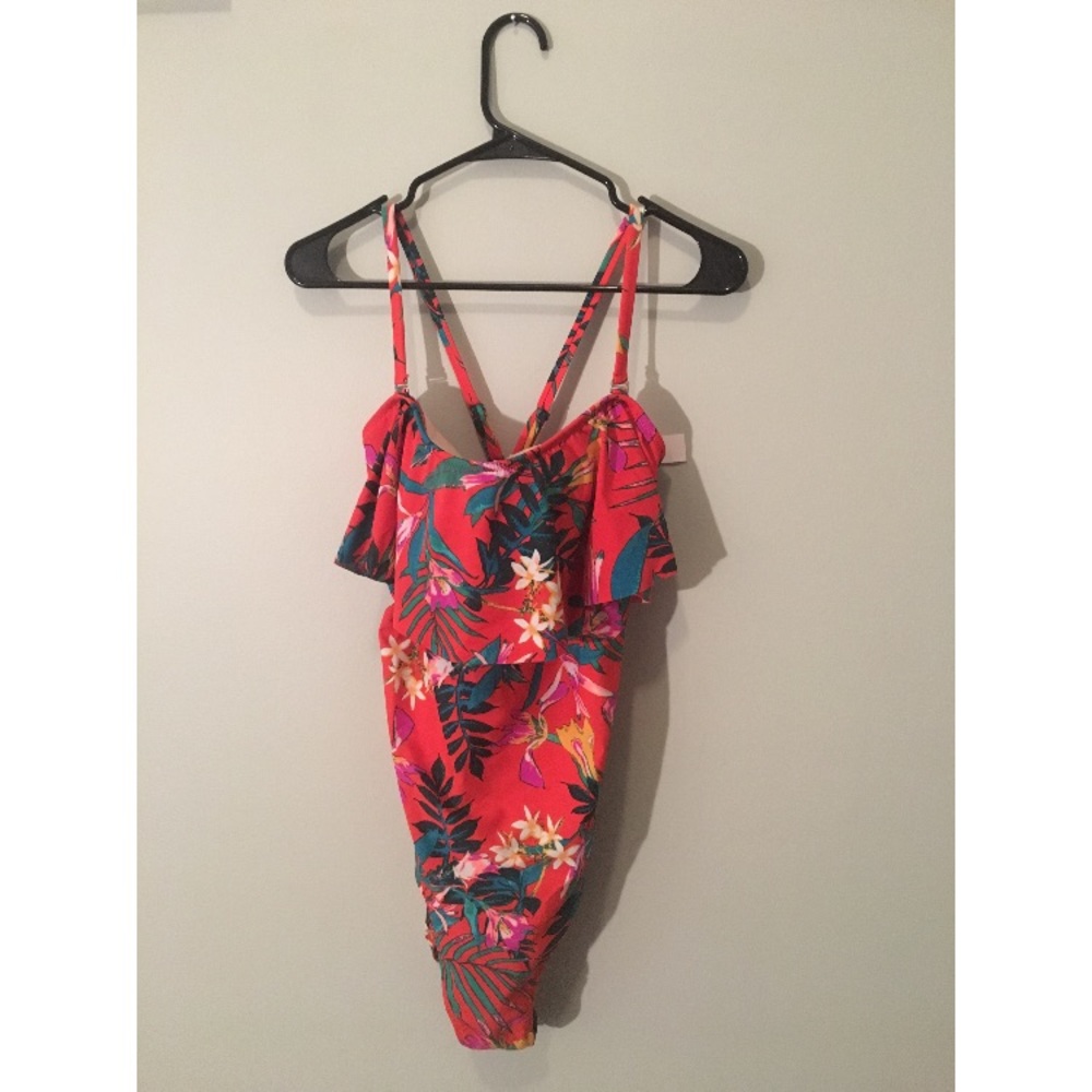 New Hawaiian-patterned, Orange One Piece